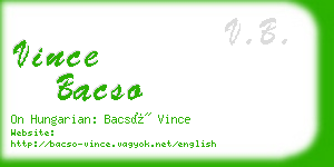vince bacso business card